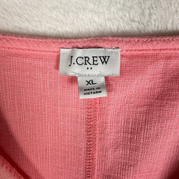 J Crew Size XL Pink V NeckTie Front Textured Stretch Boho Modern Bohemian Casual - Picture 2 of 7